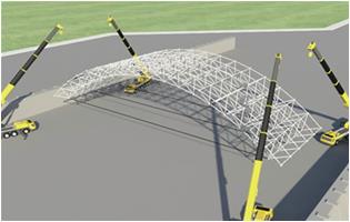 螺栓球網(wǎng)架筒殼儲(chǔ)料倉逆安裝施工工法